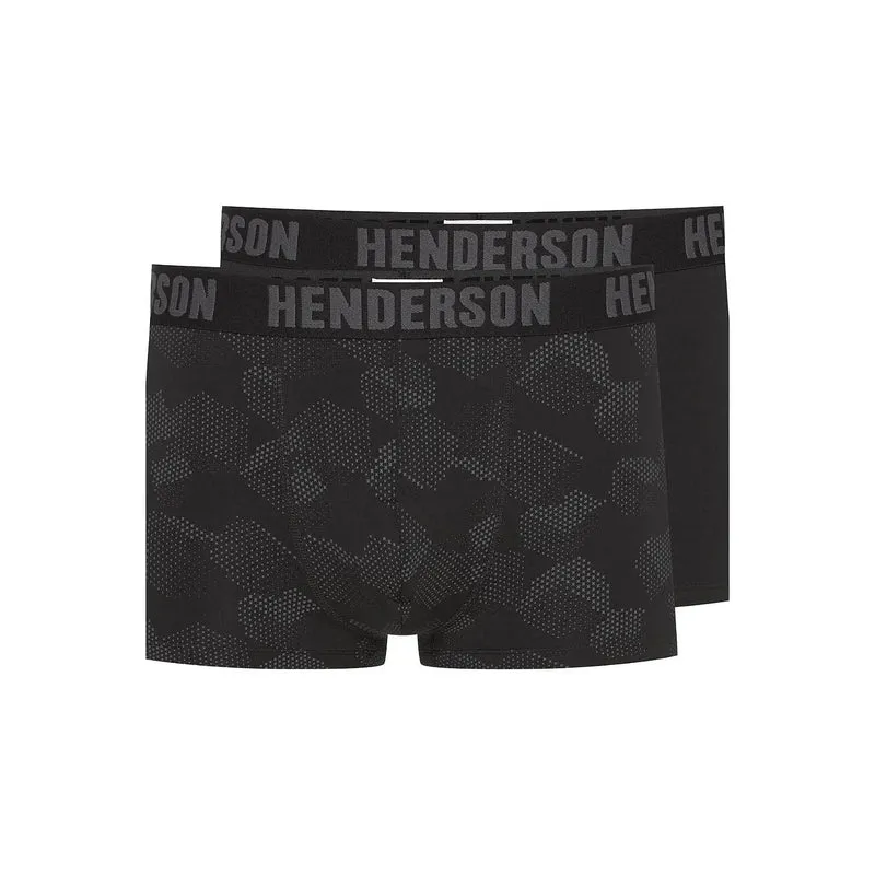 boxer hommes Henderson modèle 208615 coton élasthanne respirabilité confort ceinture large maintien extensible motif uni noir durable élégant moderne