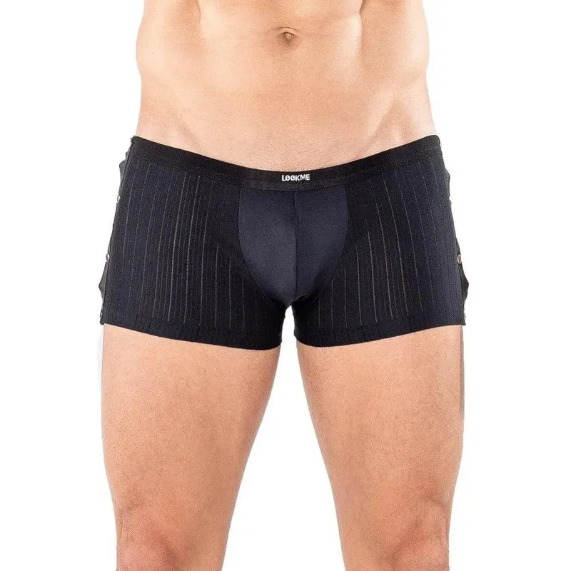 boxer noir boutons pressions détachables côtés coupe design confort optimal polyamide élasthanne extensible maintien respirant durable