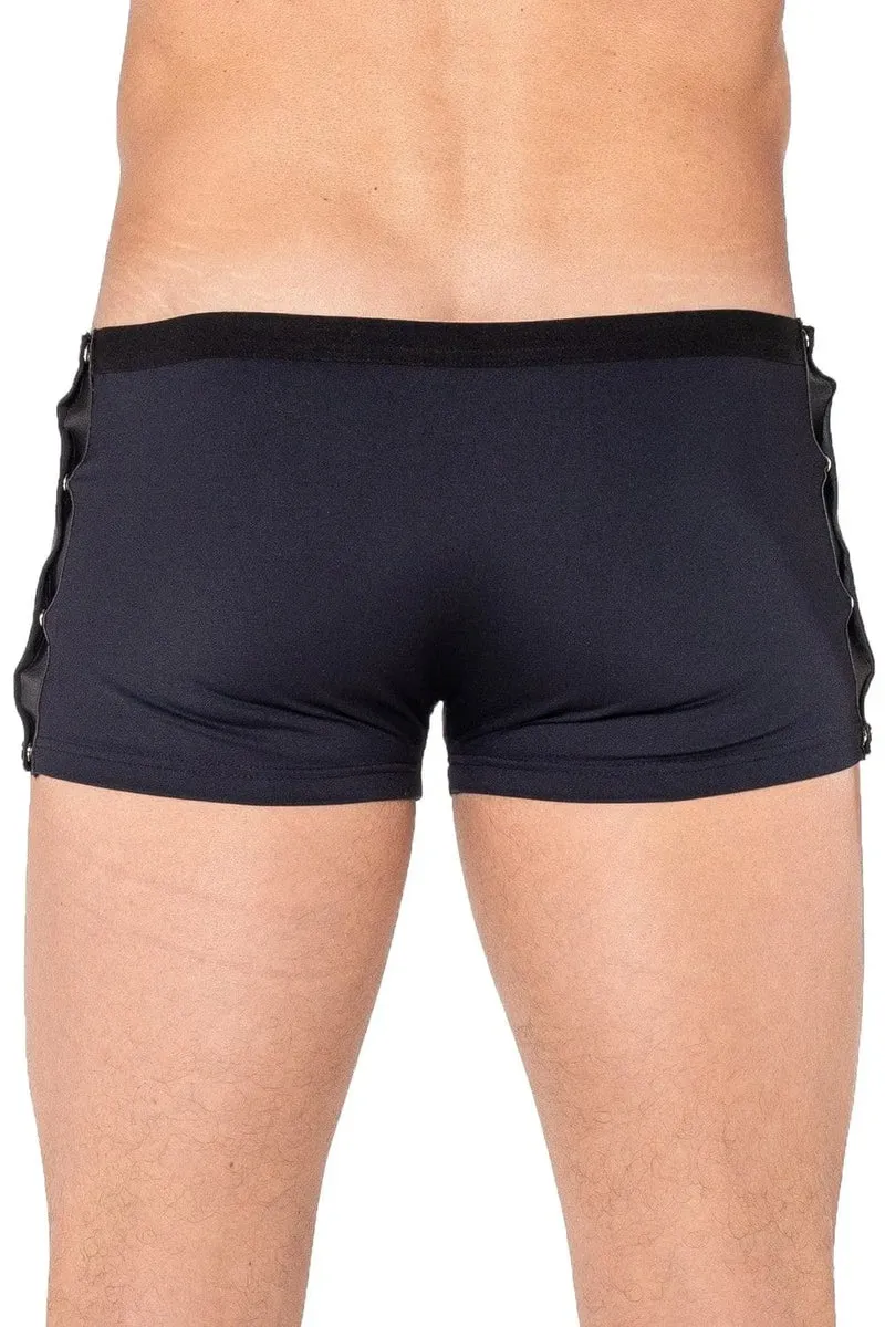 boxer noir boutons pressions détachables côtés coupe design confort optimal polyamide élasthanne extensible maintien respirant durable