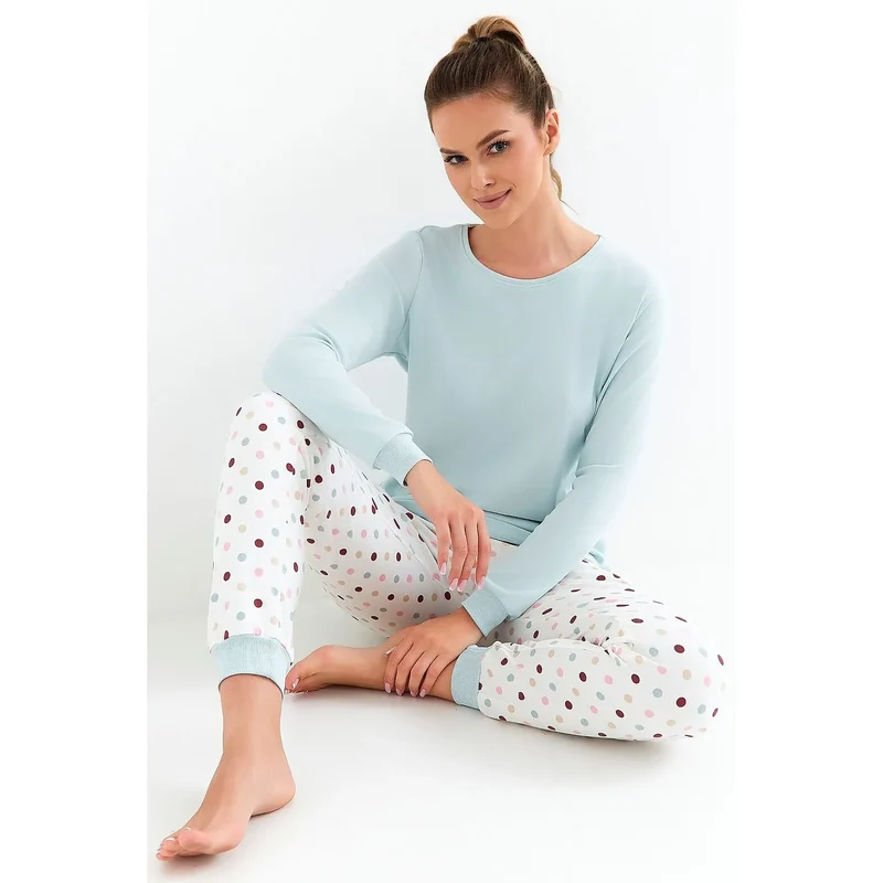 Pyjama femme en coton interlock Cana 200890 confort élégance nuits paisibles matière douce manches longues design moderne