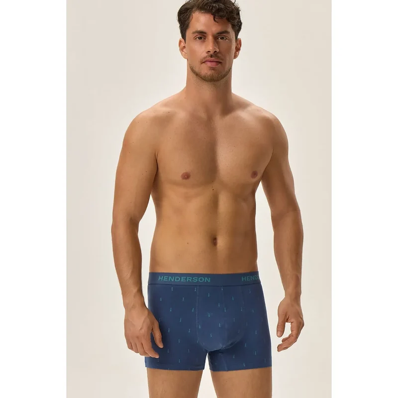 Boxers masculins Henderson 199567 coton élasthanne ceinture élastique visible motifs discrets coupe moyenne confort quotidien tailles S M L XL
