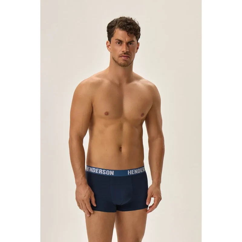 ensemble boxers hommes Henderson coton élasthanne doux extensible respirant ceinture large maintien ajusté coupe courte sport quotidien floral abstrait bleu