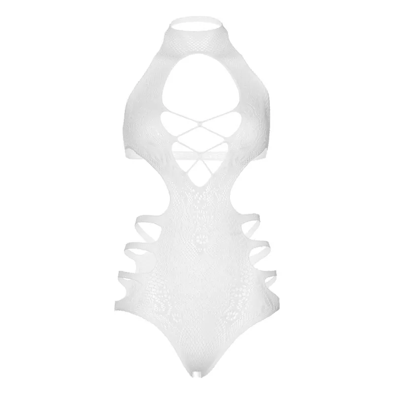 body dentelle sans couture femme élégante sexy blanc bretelles découpées extensible nylon élasthanne confortable seconde peau