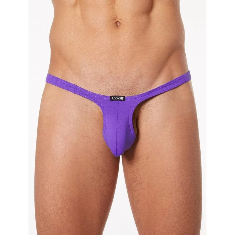 mini string violet homme sexy échancré mignon confortable extensible respirant doux polyamide elasthanne tailleunique séduction charme irrésistible lookme minimaliste léger