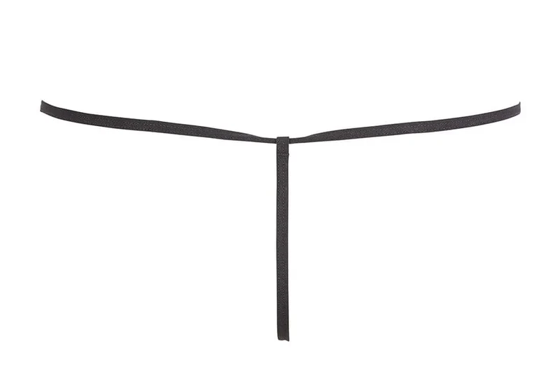 string dentelle ouvert noir chainette entrejambe métal délicate séduisante élégante sophistiquée extensible polyamide douce confortable taille unique sensuelle glamour