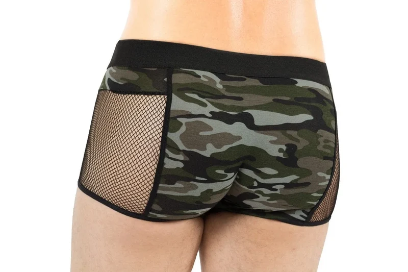 boxer homme imprimé jungle semi transparent sexy sauvage confortable durable extensible maintien polyamide elasthane
