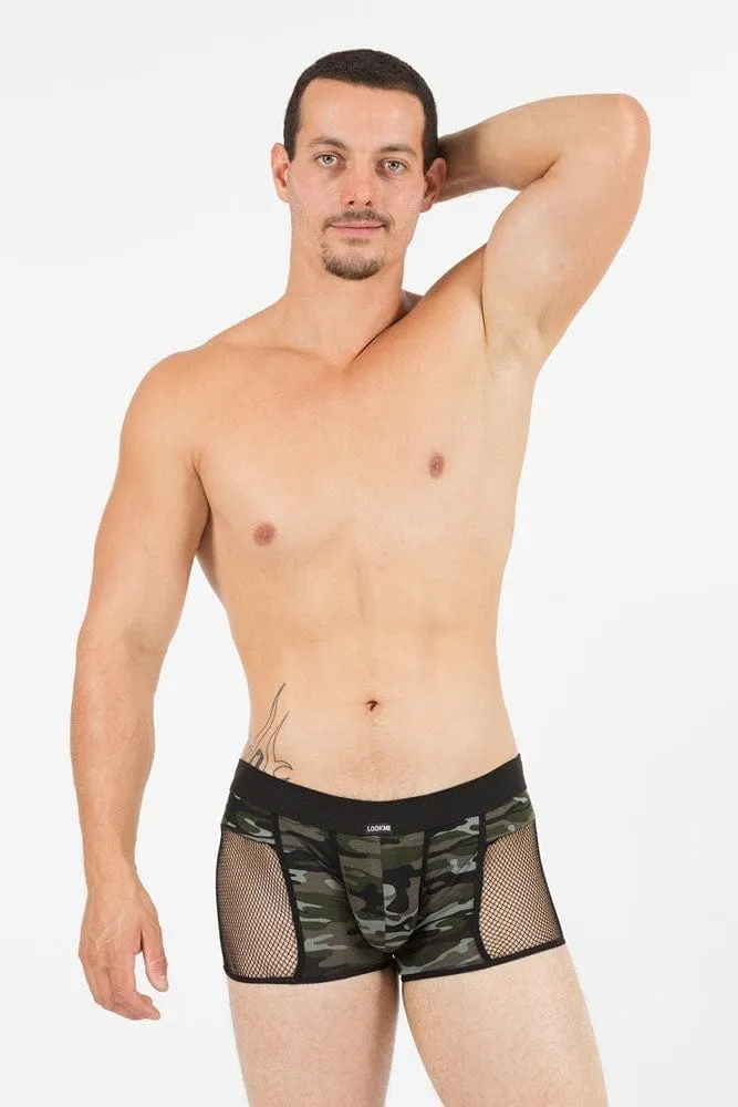 boxer homme imprimé jungle semi transparent sexy sauvage confortable durable extensible maintien polyamide elasthane