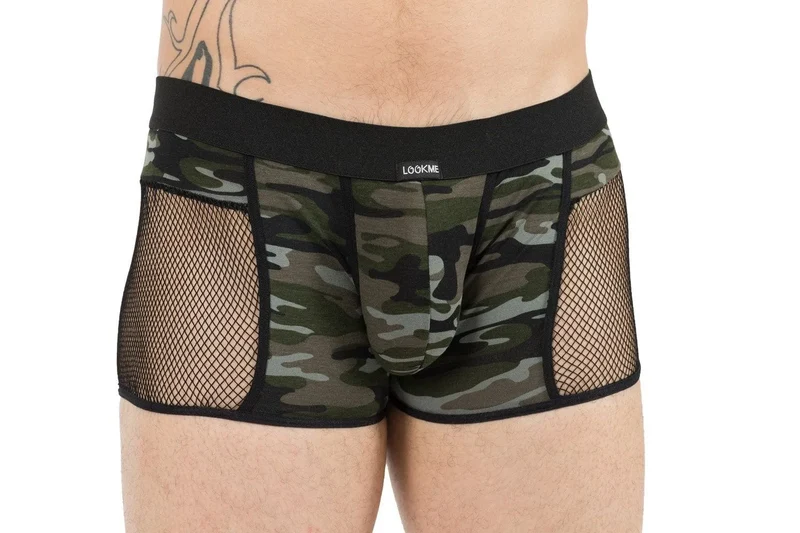 boxer homme imprimé jungle semi transparent sexy sauvage confortable durable extensible maintien polyamide elasthane