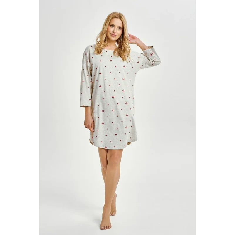 Chemise de nuit Taro model 216256 confort maximal couleurs douces design élégant coton élasthanne manches 7/8 liberté de mouvement usage quotidien détente cadeau femme