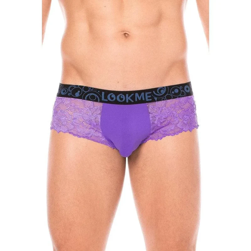 mini culotte violette dentelle florale confortable poche opaque maintien optimal polyester élasthanne douce extensible toucher soyeux taille ajustée glamour raffinée