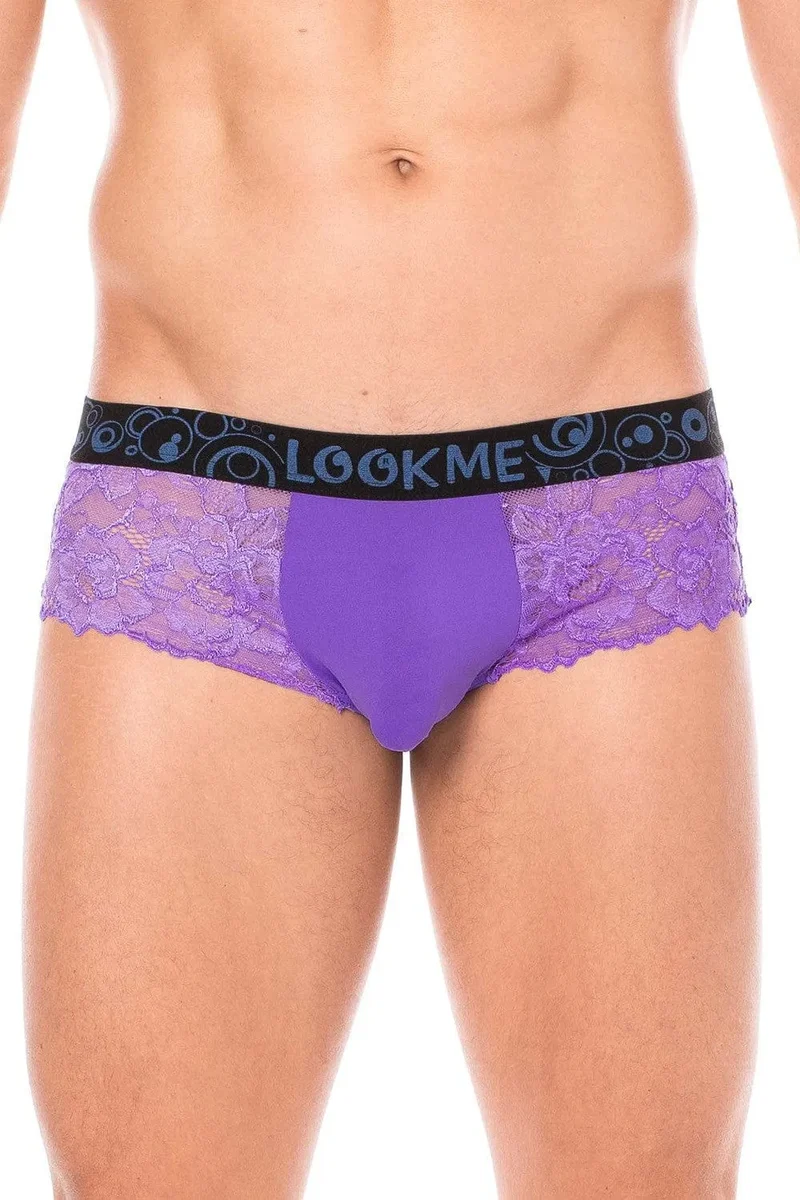 mini culotte violette dentelle florale confortable poche opaque maintien optimal polyester élasthanne douce extensible toucher soyeux taille ajustée glamour raffinée