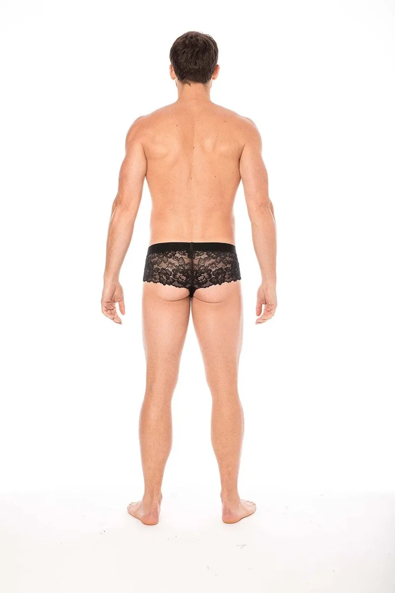 mini culotte noire dentelle florale confortable poche opaque coupe ajustée maintien optimal tissu polyester élasthanne silhouette raffinée douce