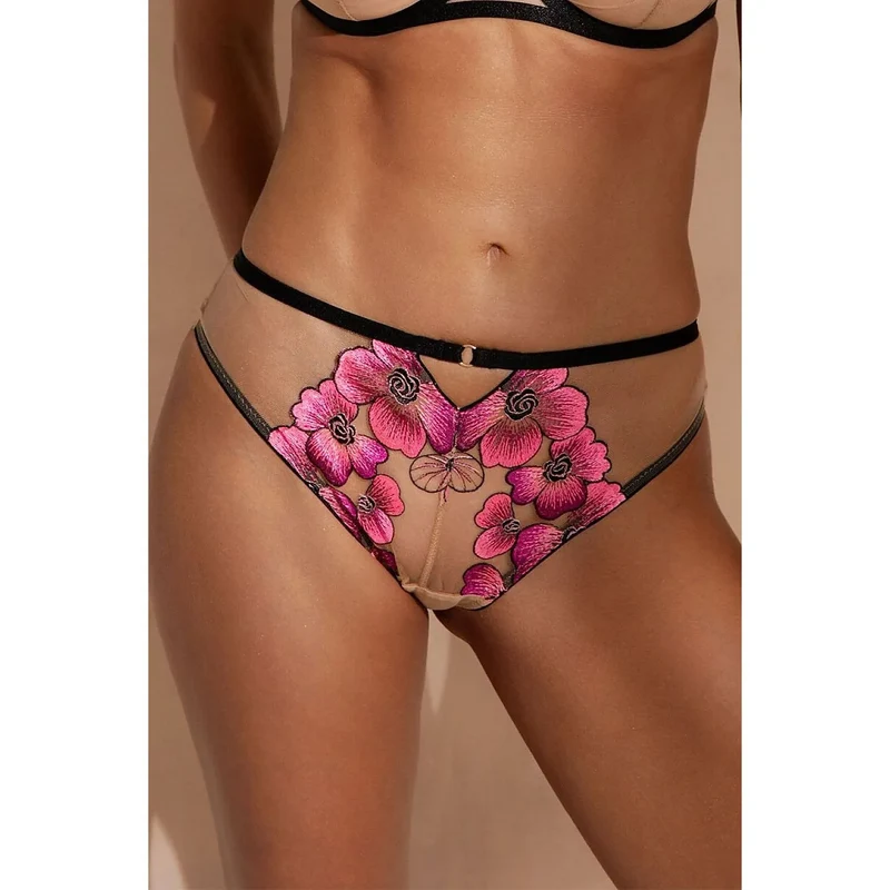 Culottes invisibles broderie florale rose intense Desert Bloom femme élégante confort