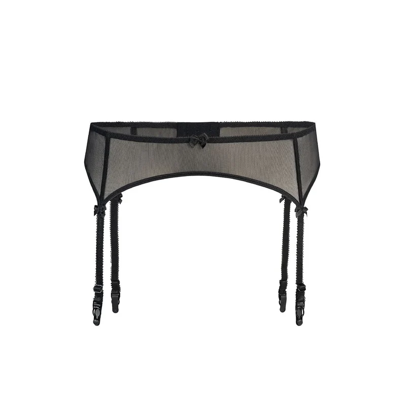 Ceinture classique sexy maille transparente ajustable nœuds noirs Teyli 228845