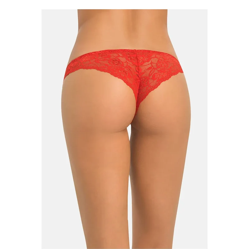 Culottes brésiliennes dentelle rouge élégante motif floral femme Teyli