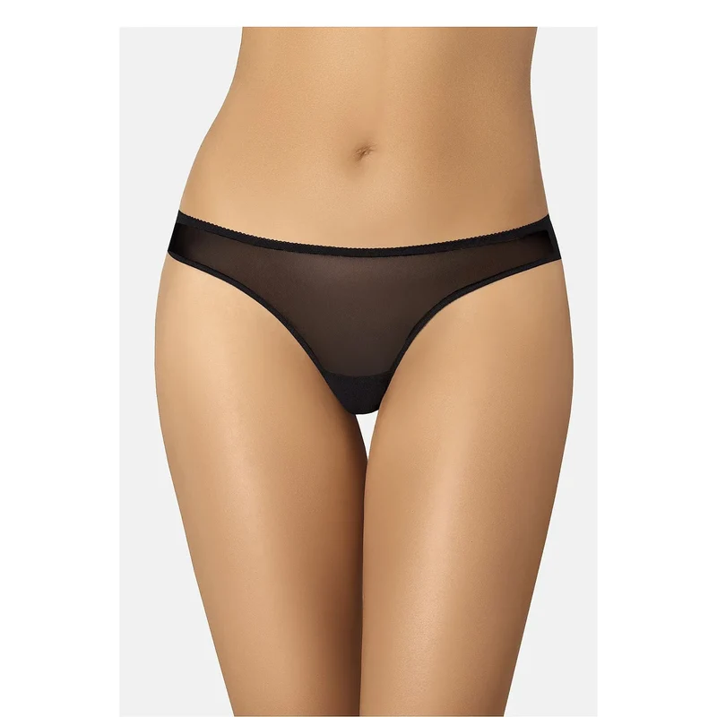 Culottes brésiliennes dentelle noire sexy femme motif rose échancrées confort