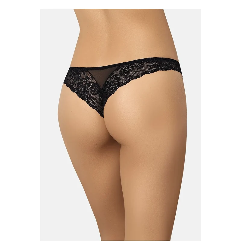 Culottes brésiliennes dentelle noire femme confort et maintien sexy Teyli