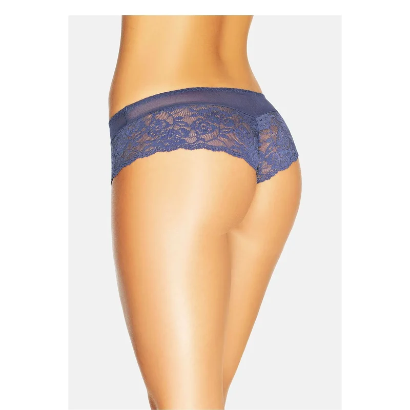 Culottes brésiliennes dentelle bleu marine invisibles sous vêtements ajustés