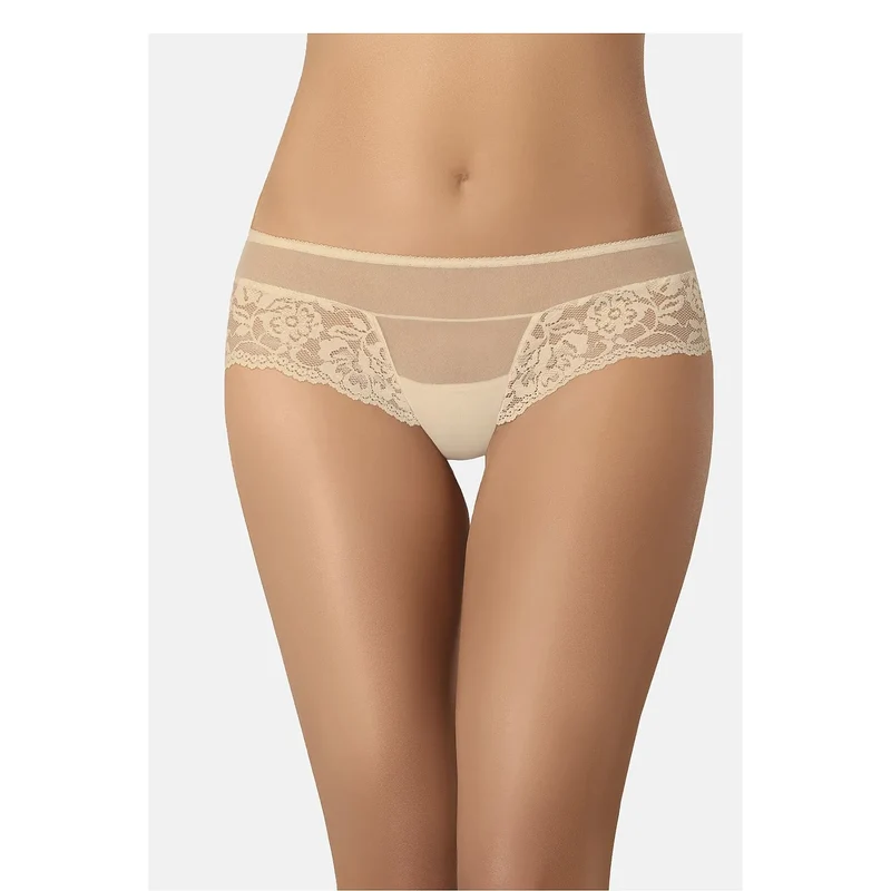 Culottes brésiliennes dentelle florale chair invisibles sous vêtements ajustés