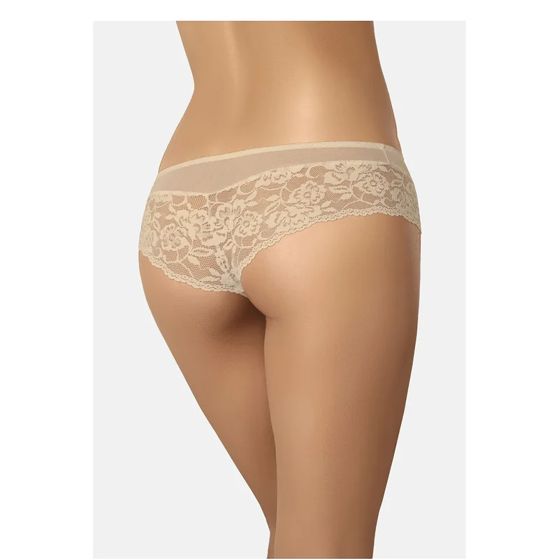 Culottes brésiliennes dentelle florale chair invisibles sous vêtements ajustés