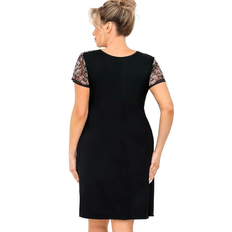 Chemise de nuit élégante grande taille dentelle viscose confort féminin romantique