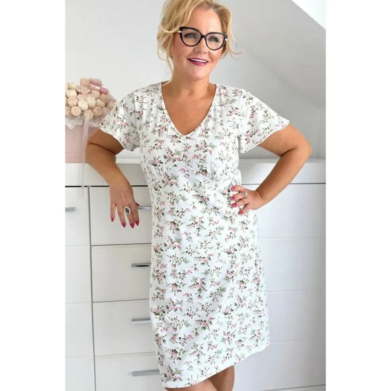 Chemise de nuit coton floral Emilia confort féminin maison détente