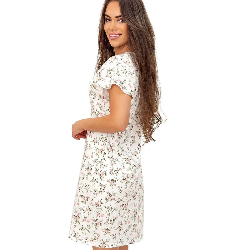 Chemise de nuit coton floral Emilia confort féminin maison détente