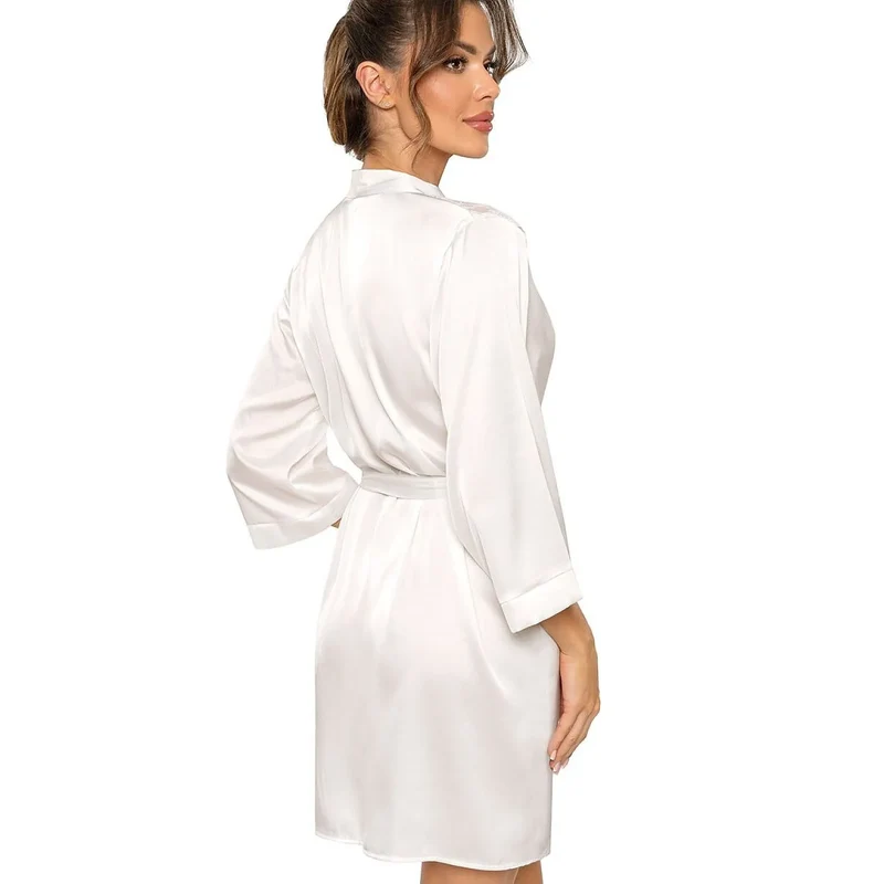 Peignoir satin dentelle féminin élégant court Mari model 228620 Donna