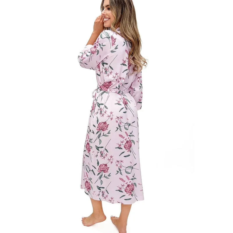 Peignoir femme long floral viscose élégant confort Gabriela model 228617