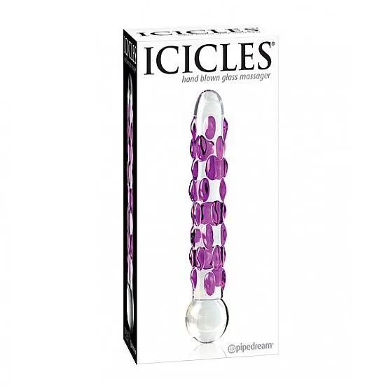 Dildo en verre soufflé Icicles - Design élégant texture stimulante borosilicate hypoallergénique sextoy intime exploration sensorielle durée de vie longue