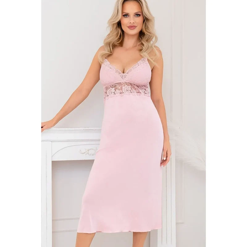 Chemise de nuit élégante maxi dentelle sensualité confort femme Donna