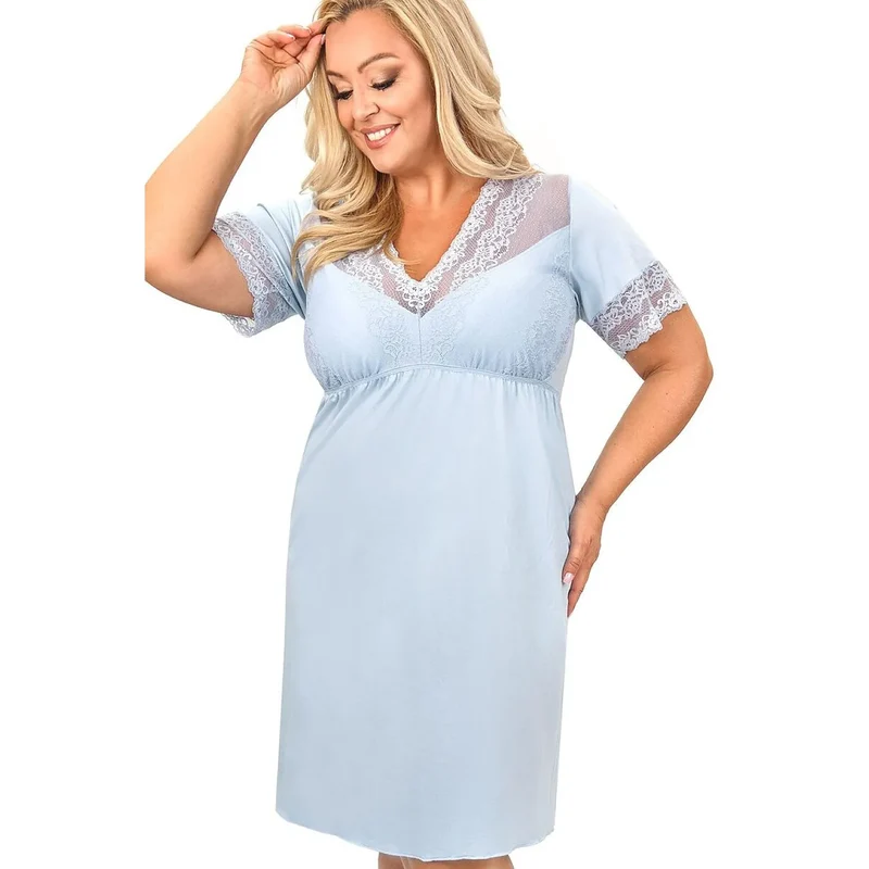 Chemise de nuit grande taille élégante viscose dentelle respirante femmes