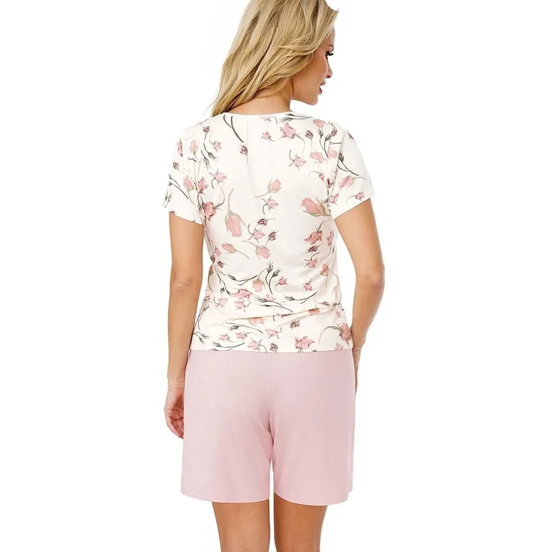 Pyjama femme viscose fleurs dentelle Amaris 1/2 confort romantique