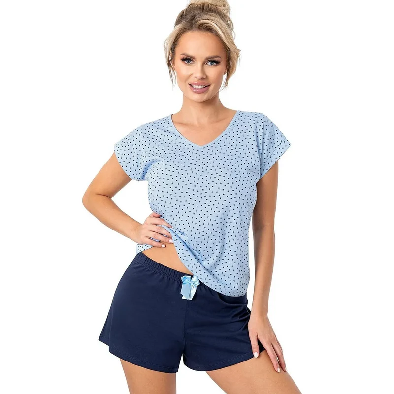 Pyjama coton femme Star Short motif étoiles bleu marine élégant confortable