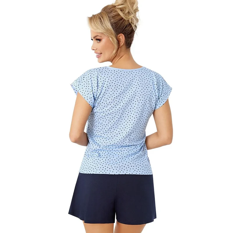 Pyjama coton femme Star Short motif étoiles bleu marine élégant confortable
