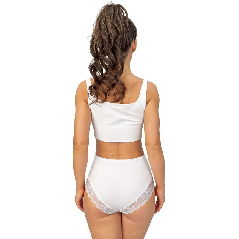 Culottes taille haute coton dentelle confort blanc noir Donna 238