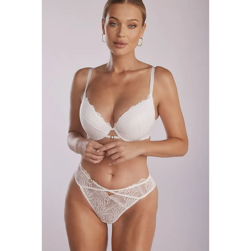 Soutien-gorge push-up écru dentelle ajustable confort Luna Kinga
