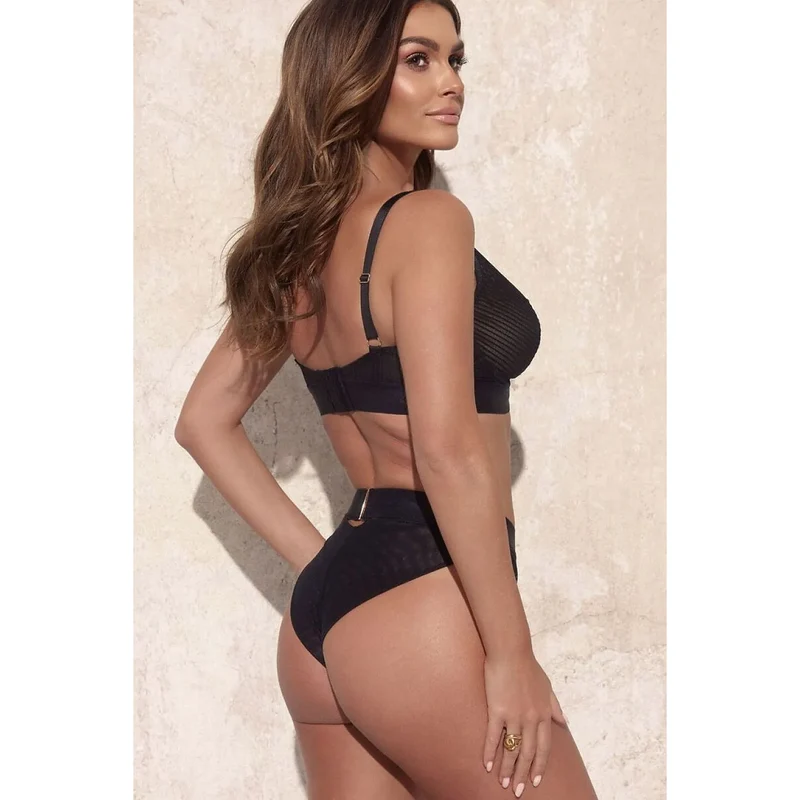 culottes brésiliennes légères sensuelles maille transparente côtelée boucle dorée