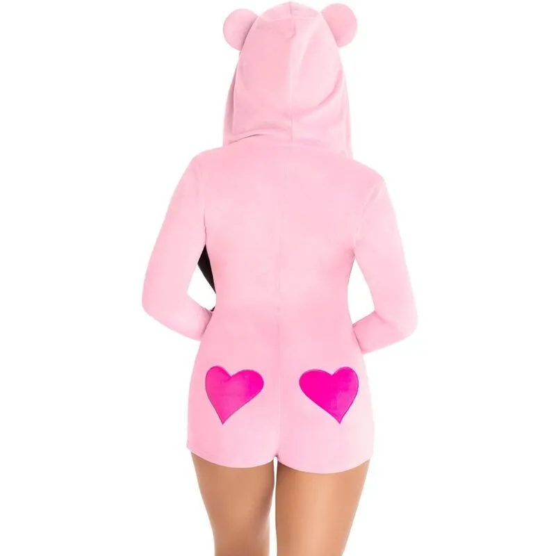 combinaison velours ultra doux ours peluche fermeture zippée cœur carnaval cosy soirée confortable chaud adorable mignon ajustable tailles S M