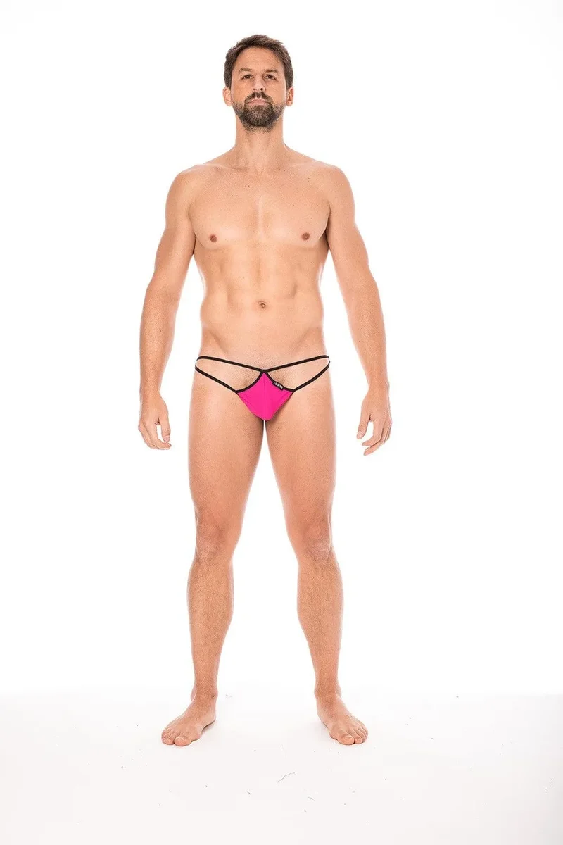 string ficelle sexy mini magenta multiples ficelles poche maintien goutte confort sensualité polyamide élasthanne masculin séducteur lingerie collection