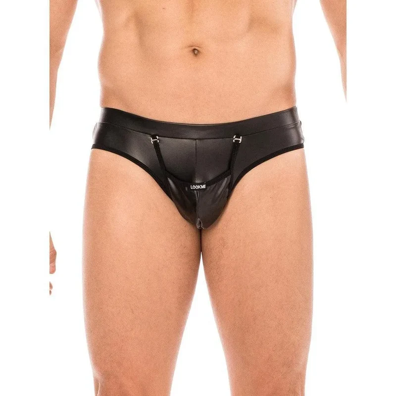 string ouvert devant noir poche détachable polyester élasthanne confortable extensible sexy audacieux sensuel domination soumission érotique homme