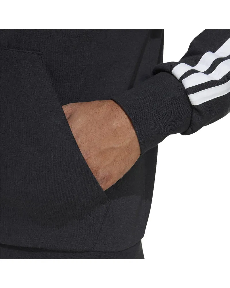 Felpa Uomo Con Cappuccio Essentials 3-Stripes French Terry Full Zip
