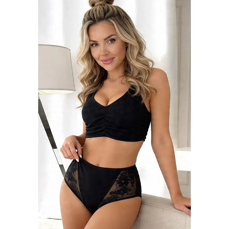 Culottes taille haute coton dentelle confort invisible élégance femmes 272