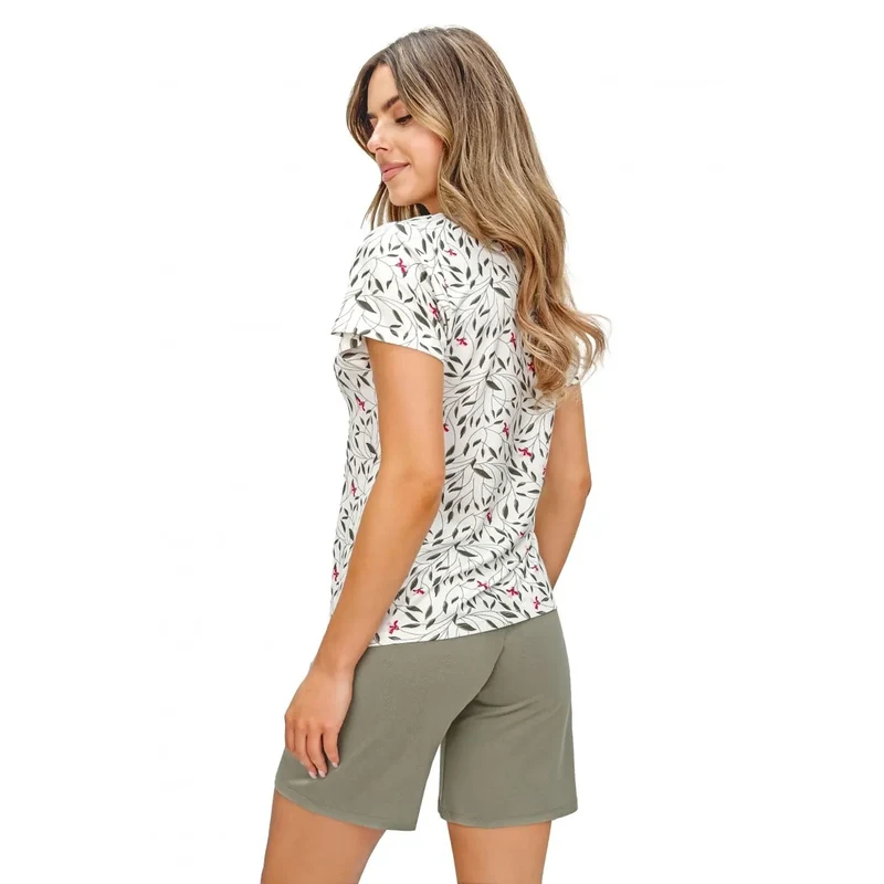 Pyjama femme élégant manches courtes taille élastique confort viscose élasthanne