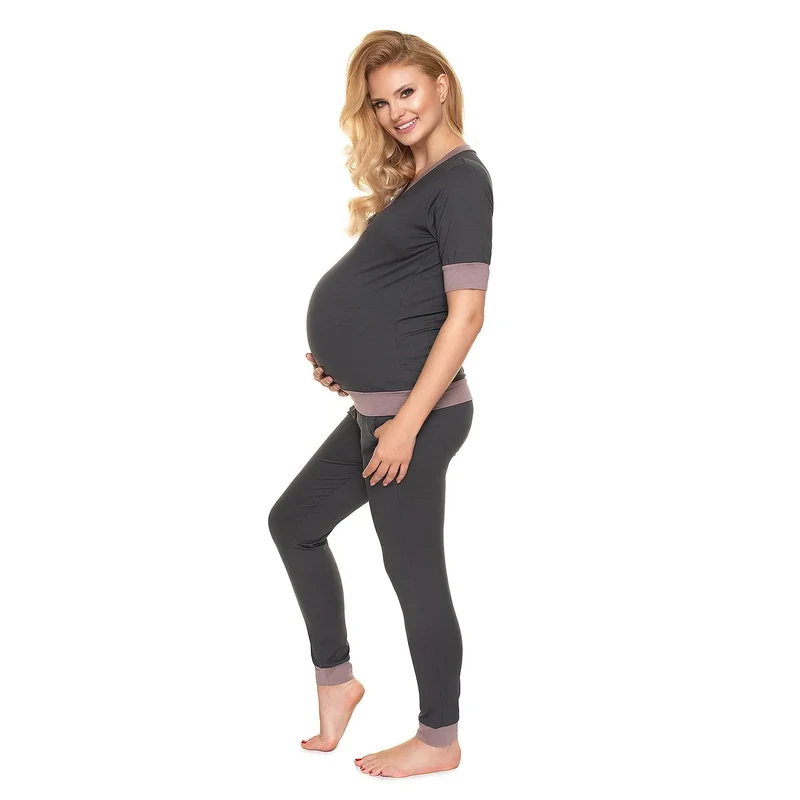 pyjama maternité allaitement féminin élégant confortable douceur respirant viscose élasthanne extensible fermetures pratiques accès discret finitions soignées tailles