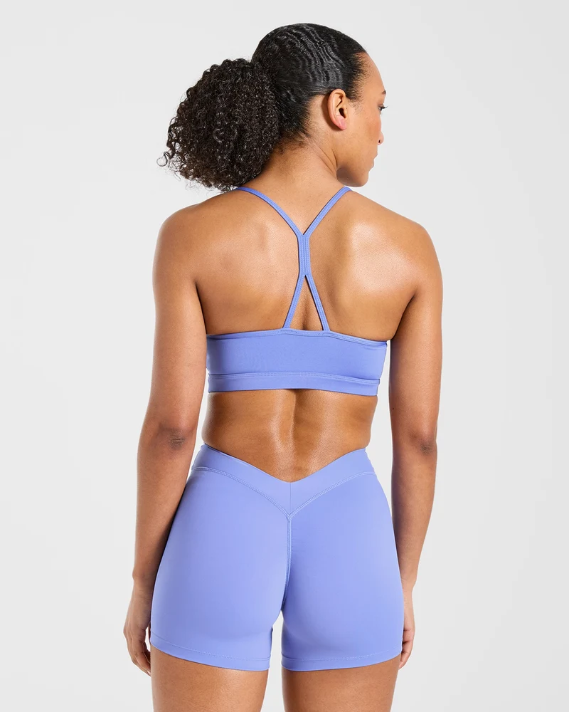 Essential Ruched Sports Bra - Cornflower Violet