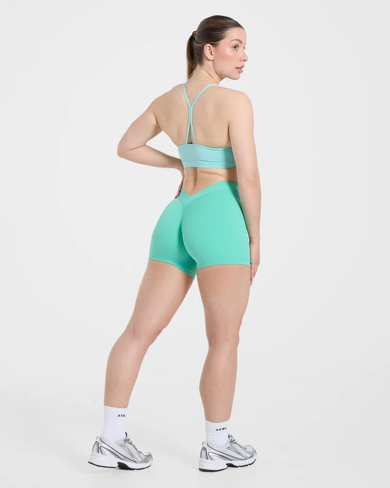 Essential Ruched Sports Bra - Soft Aqua