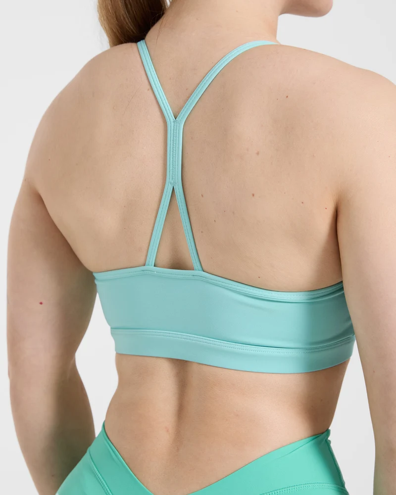 Essential Ruched Sports Bra - Soft Aqua