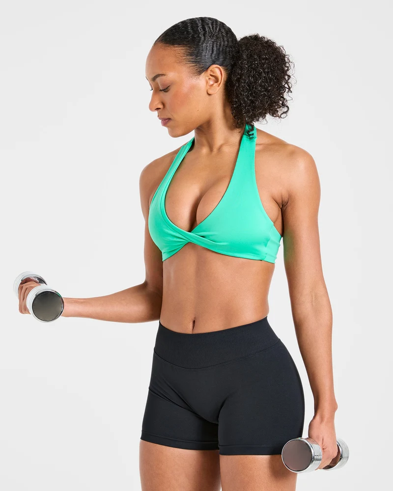 Essential Halterneck Sports Bra - Mint Vert