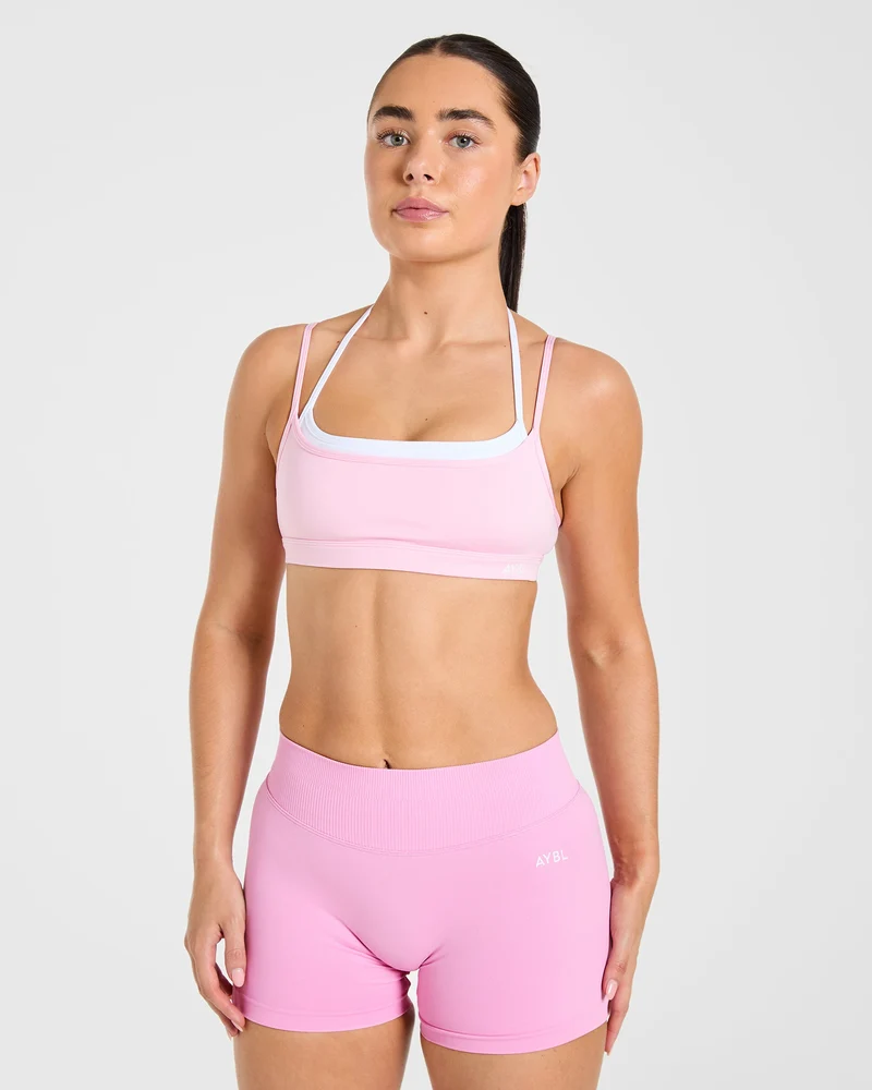 Essential Double Layer Sports Bra - Rose